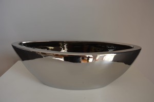 Osłonka ceramiczna srebrna 40x14x11 cm
