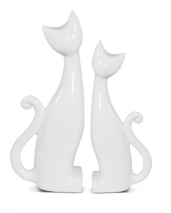 Figurka dwa koty ceramiczne 30x12x6 cm, 26x11x6 cm