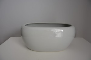 Osłonka ceramiczna szara rynna 27x16x13 cm 