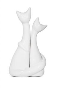 Figurka dwa koty ceramiczne 13x14x8 , 20x5x6,5 cm