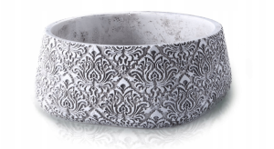Donica doniczka Betonowa  Misa 18x8 cm biała