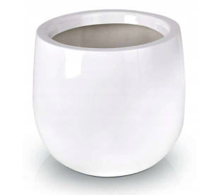 Donica doniczka fiberglass biała lekka 34x35 cm