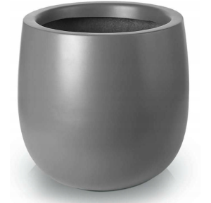 Donica fiberglass lekka grafitowa szara 34x35 cm