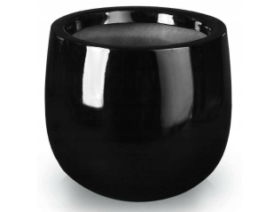 Donica fiberglass lekka czarna  34x35 cm 