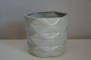Osłonka ceramiczna szara 14x13 cm   