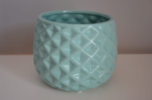 Osłonka ceramiczna turkusowa 13x13 cm   