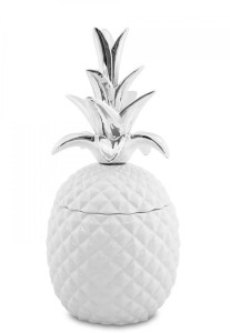 Figurka Ananas biały otwierany 22,5x12,5x12,5 cm