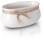 Doniczka ceramiczna ze wstążką 23x14x10 cm