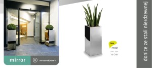 Donica ze stali nierdzewnej , wysoki połysk 30x80 cm