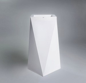 Donica Nevis 75 cm biała wewnętrzna półka