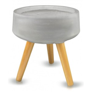 Szara Donica Ceramiczna - misa na nóżkach-  44x45 cm