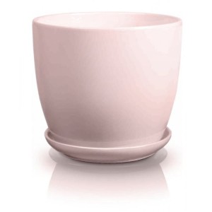 Różowa Donica Amsterdam - Okrągła z podstawkiem 20x18 cm