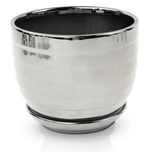 Donica Moon Srebrna - Okrągła z podstawkiem 14x13 cm