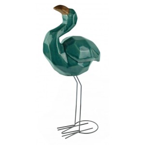 Turkusowa Figurka Flaminga  ceramiczny turkusowy 20x 55 cm