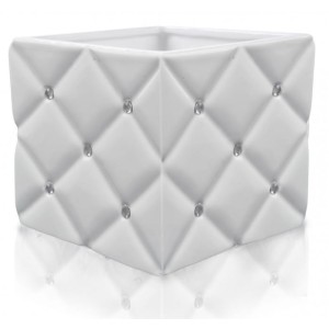 Biała Osłonka Glamour - Kwadrat 14 x 13 cm