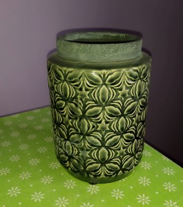 Doniczka wazon zielona 20,5x14x14 cm