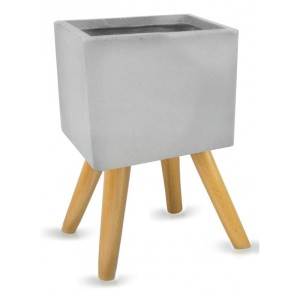 Szara Donica Ceramiczna - rynna na nóżkach 30 x 57 cm