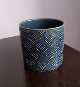 Doniczka wazon niebieska 13x13 cm 