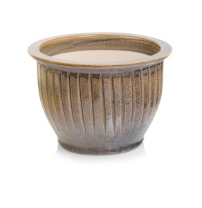 Donica ceramiczna szkliwiona brązowa 30x20 cm