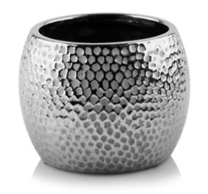 Osłonka ceramiczna srebrna kula 11x9 cm