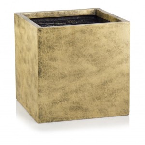 Złota Donica Ceramiczna Ecolite - Kwadrat 25x25 cm