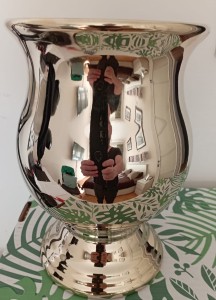 Osłonka ceramiczna złota urna 21x14 cm