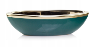 Zielono-złota Osłonka Ceramiczna Łódka 40x14x11 cm