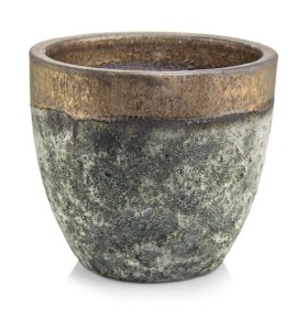 Złota donica szkliwiona 30x26 cm