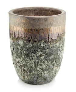 Złota donica szkliwiona wysoka 46x27 cm