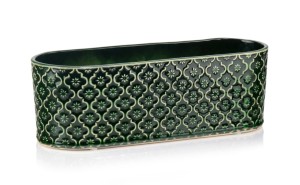 Doniczka osłonka ciemno zielona  37 x 13 cm  