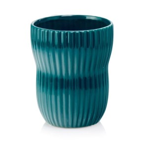 turkusowa osłonka karbowana na storczyk  13x 16 cm  