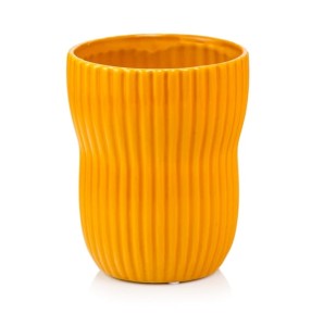 pomarańczowa jasna osłonka karbowana na storczyk  13x 16 cm   