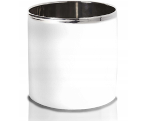 Biało srebrna osłonka walec 16x15 cm