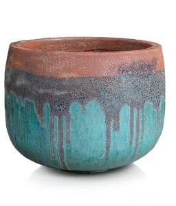 Donica ogrodowa mrozoodporna turkusowa 49x40 cm