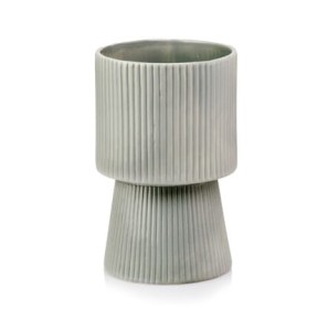 Osłonka doniczka 22 x 14 cm ceramika szara