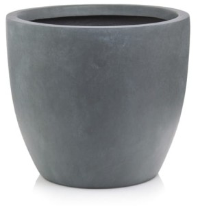 Duża Grafitowa Donica Ceramiczna Ecolite - Okrągła 36 x 31 cm