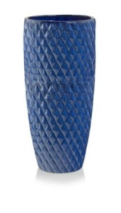 Niebieska wysoka donica cygaro 80x38 cm