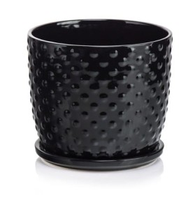 Doniczka ceramika czarny  17 x 16 cm