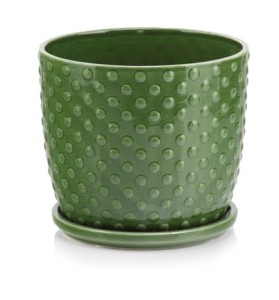Doniczka ceramiczna zielona 17x16 cm 