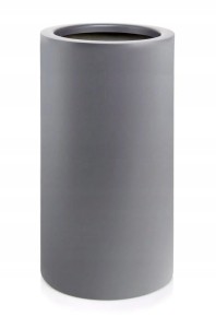 Donica doniczka do salonu z włókna szklanego wysoka grafitowa - cylinder 40