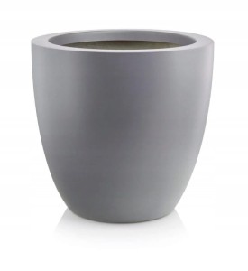 Donica doniczka do salonu z włókna szklanego grafitowa - okrągła 36x30 cm