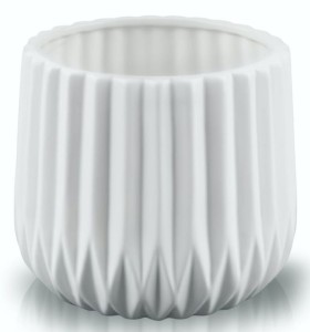 Doniczka ceramika biała Polnix 16 cm x 12 x 13 cm