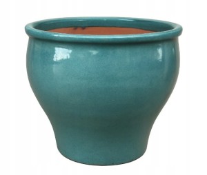 Doniczka ceramika zielona 32x23 cm 