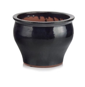 Doniczka ceramika czarna  39x30 cm 