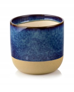 Osłonka doniczka 13 x 13 cm ceramika niebieski