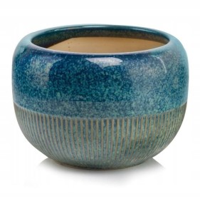 Osłonka doniczka 19 cm ceramiczna niebieska