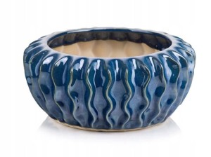 Osłonka doniczka 26 cm ceramiczna niebieska
