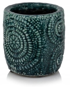 Doniczka ceramika niebieski, zielony 21 x 21 cm
