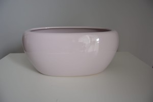 Osłonka ceramiczna różowa rynna 27x16x13 cm  