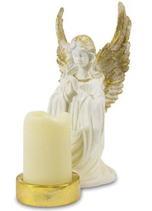 Figurka aniołek ze świecą świecznik 22x10,5x16 cm